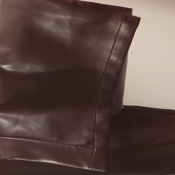 NASTY GAL Premium Faux Leather High Waisted Trouser in Chocolate Brown - Picture 9 of 15